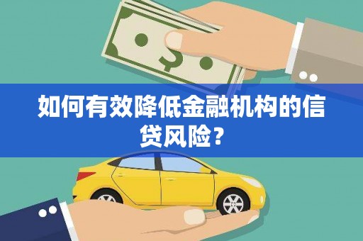 安顺如何有效降低金融机构的信贷风险？