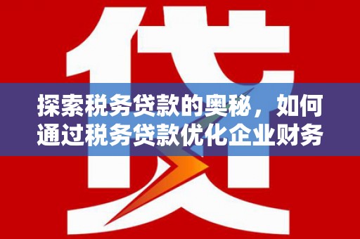 安顺探索税务贷款的奥秘，如何通过税务贷款优化企业财务